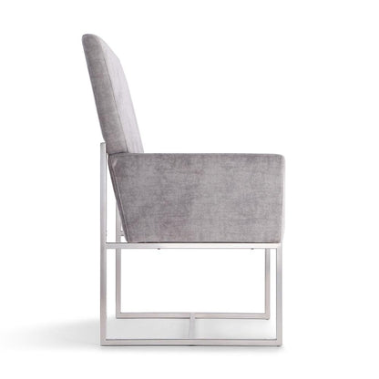 Manhattan Comfort - 6-Piece Element Velvet Dining Chairs with Stainless Steel Legs in Grey - 4-DC2930-GY veiw 5