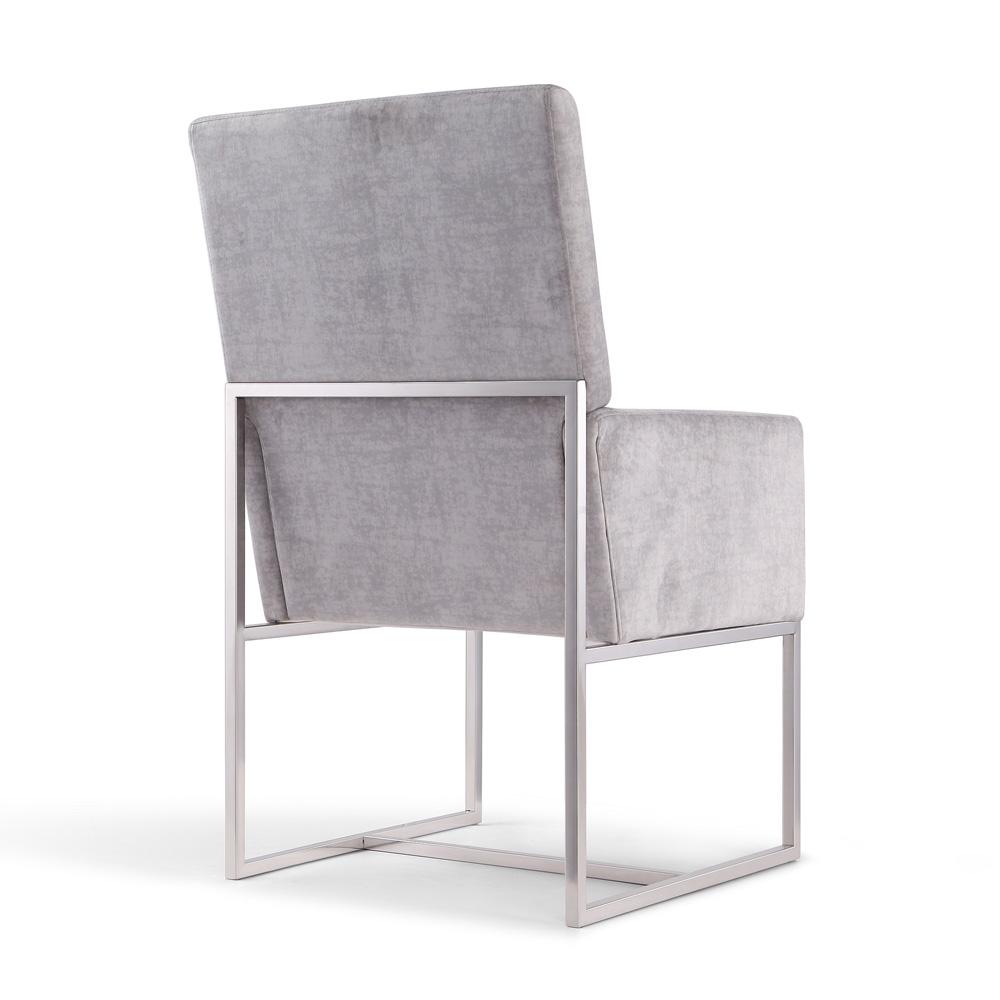 Manhattan Comfort - 6-Piece Element Velvet Dining Chairs with Stainless Steel Legs in Grey - 4-DC2930-GY veiw 6