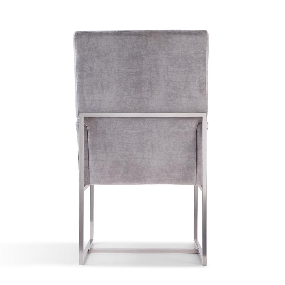Manhattan Comfort - 6-Piece Element Velvet Dining Chairs with Stainless Steel Legs in Grey - 4-DC2930-GY veiw 7