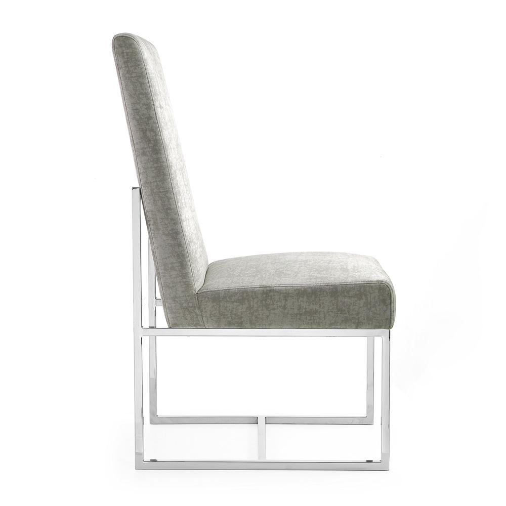 Manhattan Comfort - 6-Piece Element Velvet Dining Chairs with Stainless Steel Legs in Steel - 4-DC2930-ST veiw 4