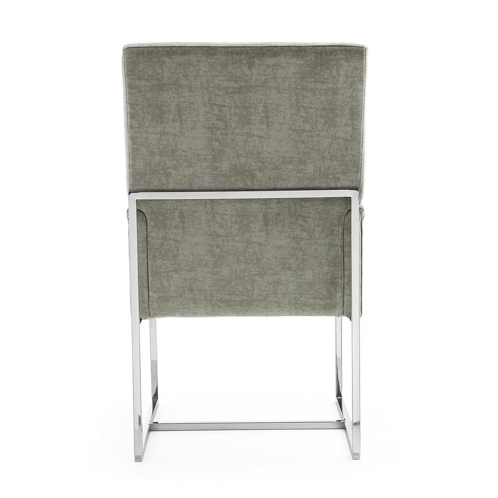 Manhattan Comfort - 6-Piece Element Velvet Dining Chairs with Stainless Steel Legs in Steel - 4-DC2930-ST veiw 7