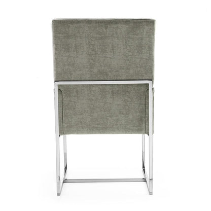 Manhattan Comfort - 6-Piece Element Velvet Dining Chairs with Stainless Steel Legs in Steel - 4-DC2930-ST veiw 7