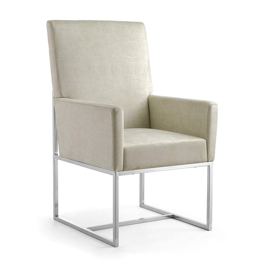 Manhattan Comfort - 8-Piece Element Velvet Dining Chairs with Stainless Steel Legs in Champagne - 6-DC2930-OM veiw 2