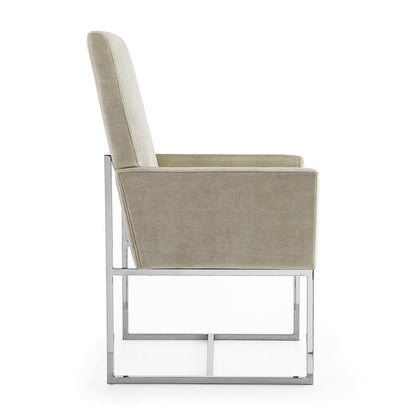 Manhattan Comfort - 8-Piece Element Velvet Dining Chairs with Stainless Steel Legs in Champagne - 6-DC2930-OM veiw 4