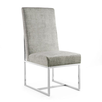 Manhattan Comfort - 8-Piece Element Velvet Dining Chairs with Stainless Steel Legs in Steel - 6-DC2930-ST veiw 3