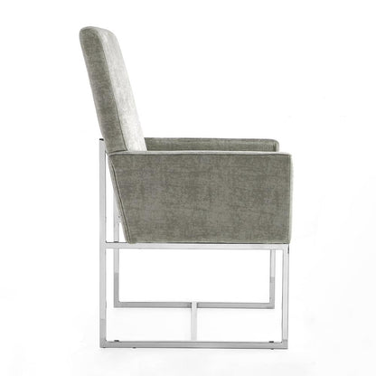 Manhattan Comfort - 8-Piece Element Velvet Dining Chairs with Stainless Steel Legs in Steel - 6-DC2930-ST veiw 4