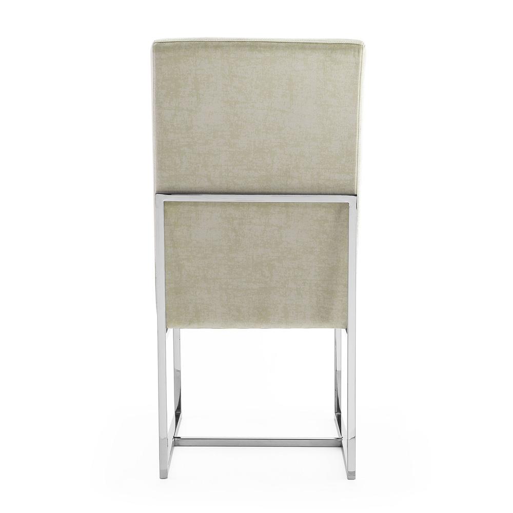 Manhattan Comfort - Element Velvet Armless Dining Chair with Stainless Steel Legs in Champagne - Set of 2 - 2-DC030-OM veiw 6