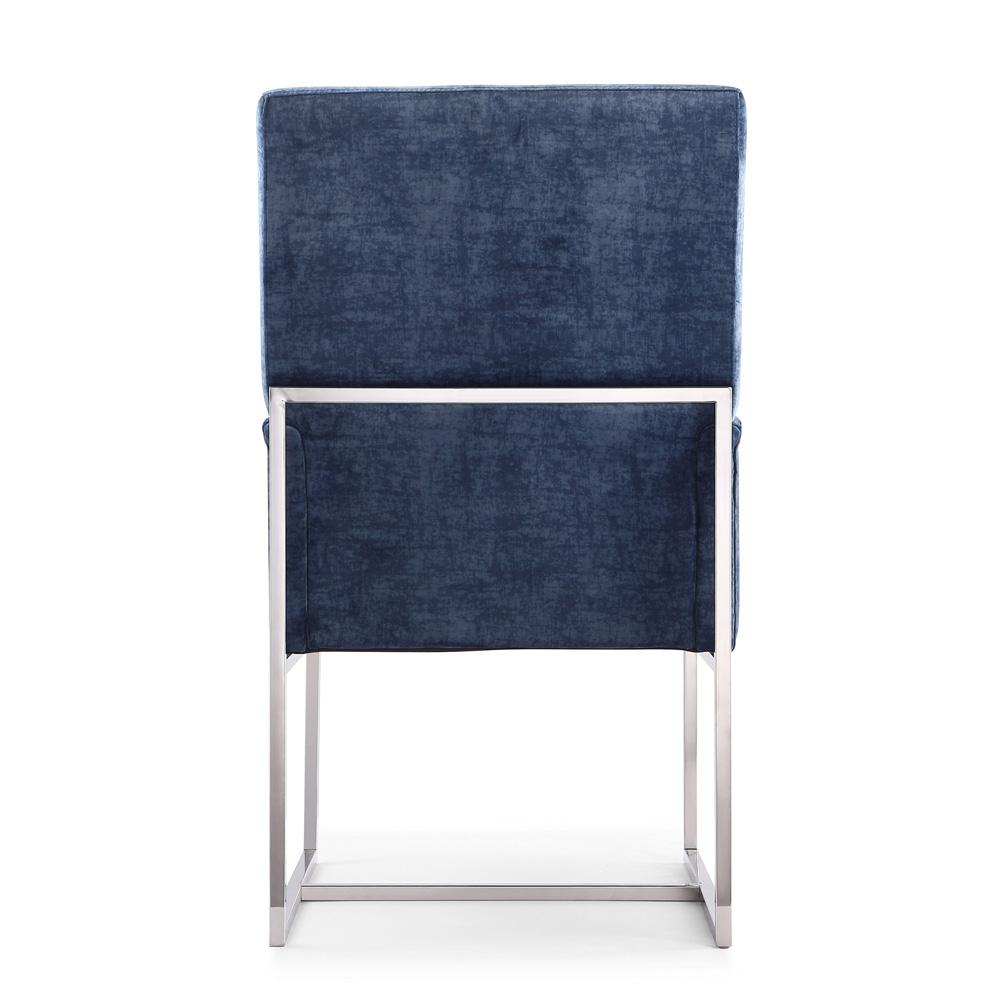 Manhattan Comfort - Element Velvet Dining Chair with Stainless Steel Legs in Blue - DC029-BL veiw 5