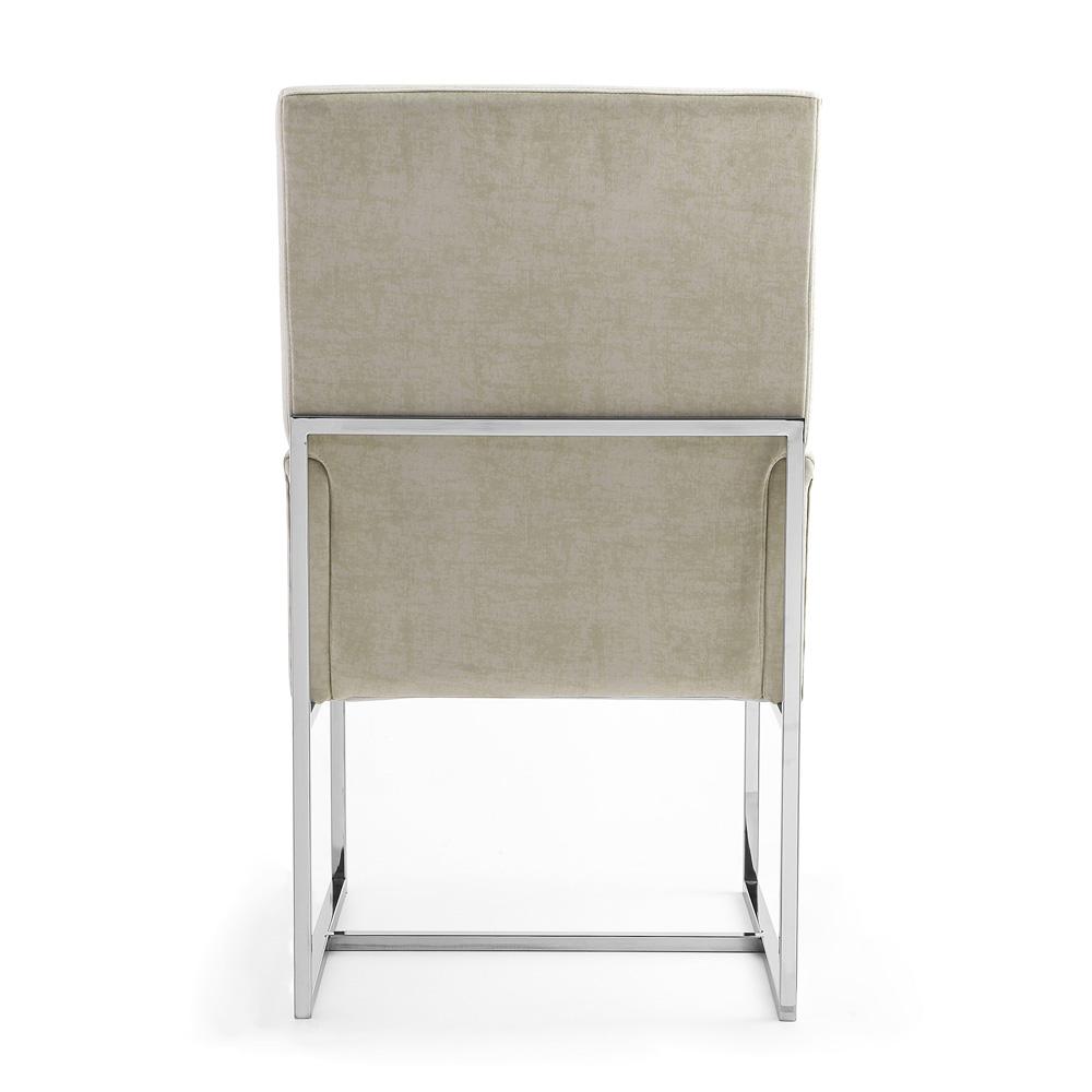 Manhattan Comfort - Element Velvet Dining Chair with Stainless Steel Legs in Champagne - DC029-OM veiw 5