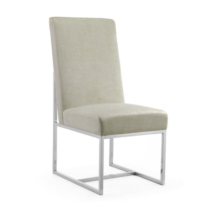 Manhattan Comfort - Element Velvet Armless Dining Chair with Stainless Steel Legs in Champagne - DC030-OM veiw 1