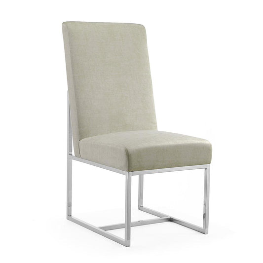 Manhattan Comfort - Element Velvet Armless Dining Chair with Stainless Steel Legs in Champagne - DC030-OM veiw 1