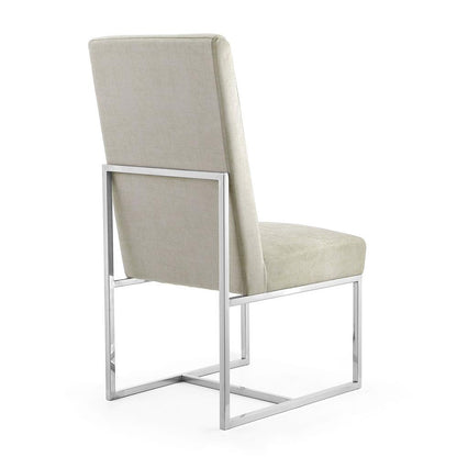 Manhattan Comfort - Element Velvet Armless Dining Chair with Stainless Steel Legs in Champagne - DC030-OM veiw 4