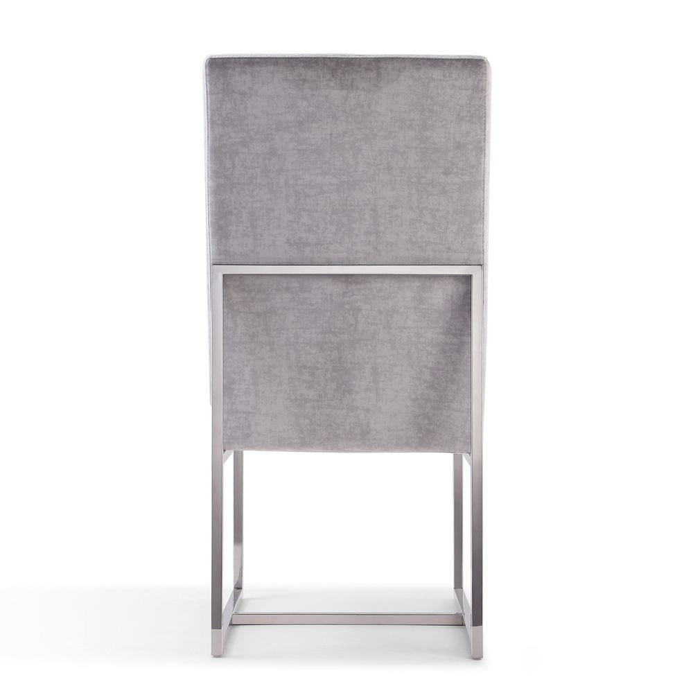 Manhattan Comfort - Element Velvet Armless Dining Chair with Stainless Steel Legs in Grey - DC030-GY veiw 5