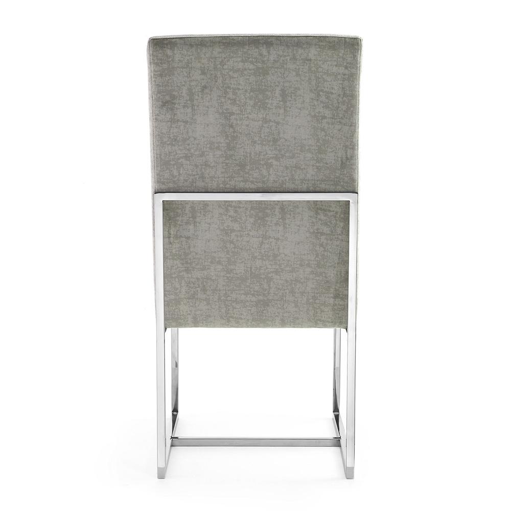 Manhattan Comfort - Element Velvet Armless Dining Chair with Stainless Steel Legs in Steel - DC030-ST veiw 5