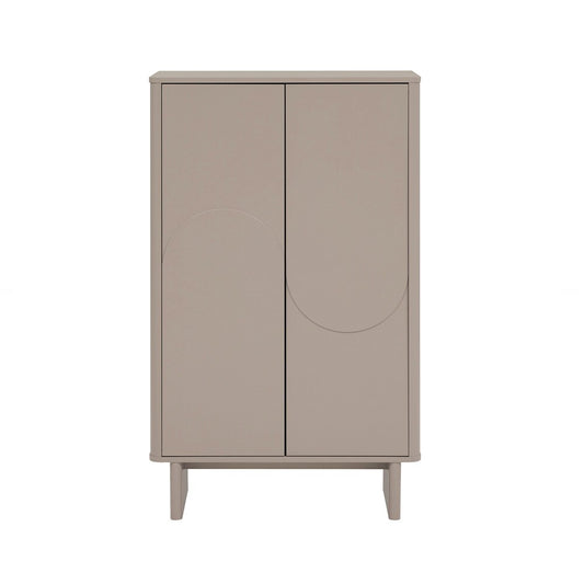 Manhattan Comfort - Ella Accent Cabinet with 3 Adjustable Shelves in Mocha - AF003-MO veiw 2