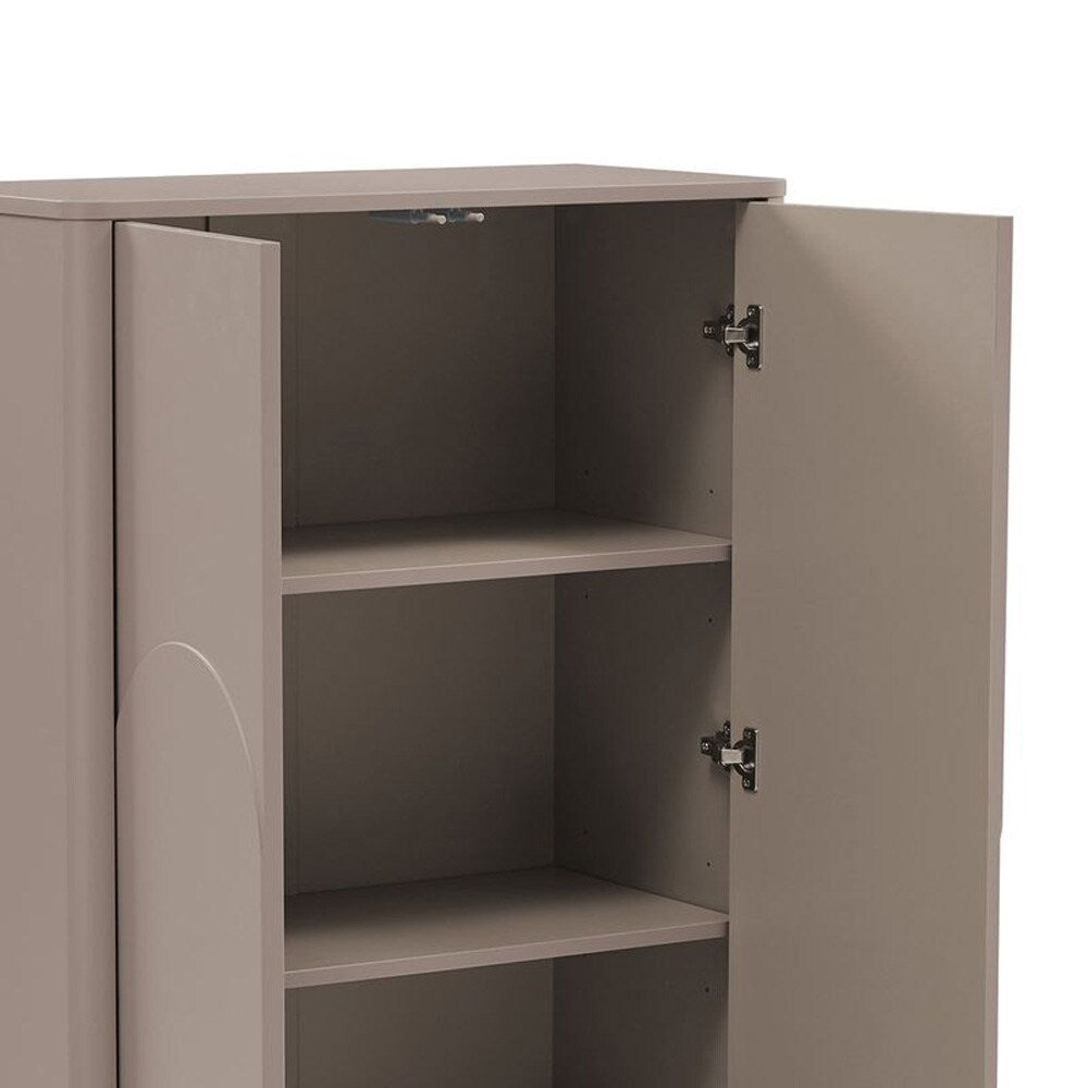 Manhattan Comfort - Ella Accent Cabinet with 3 Adjustable Shelves in Mocha - AF003-MO veiw 3
