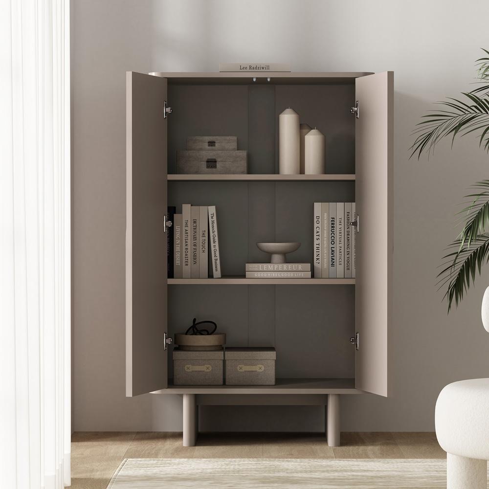 Manhattan Comfort - Ella Accent Cabinet with 3 Adjustable Shelves in Mocha - AF003-MO veiw 9