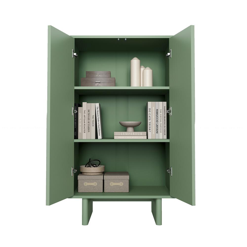 Manhattan Comfort - Ella Accent Cabinet with 3 Adjustable Shelves in Sage Green - AF003-GR veiw 8