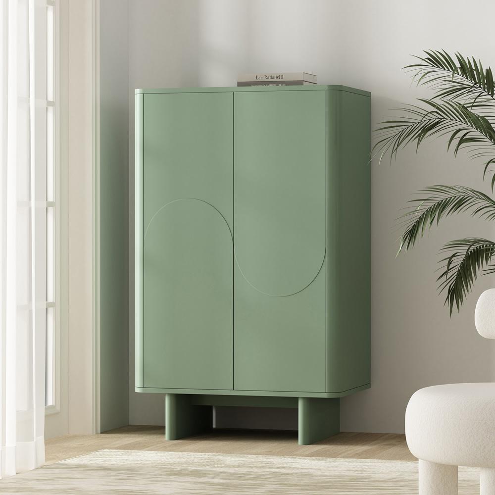 Manhattan Comfort - Ella Accent Cabinet with 3 Adjustable Shelves in Sage Green - AF003-GR veiw 10