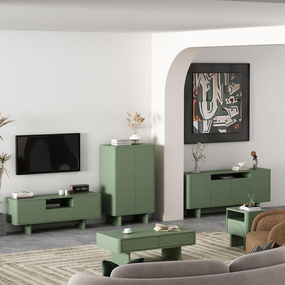 Manhattan Comfort - Ella Accent Cabinet with 3 Adjustable Shelves in Sage Green - AF003-GR veiw 11