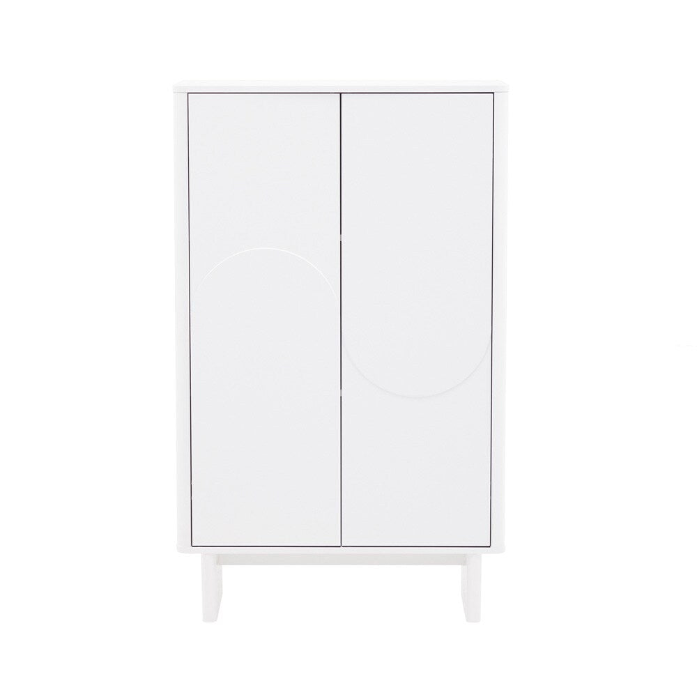 Manhattan Comfort - Ella Accent Cabinet with 3 Adjustable Shelves in White - AF003-WH veiw 1
