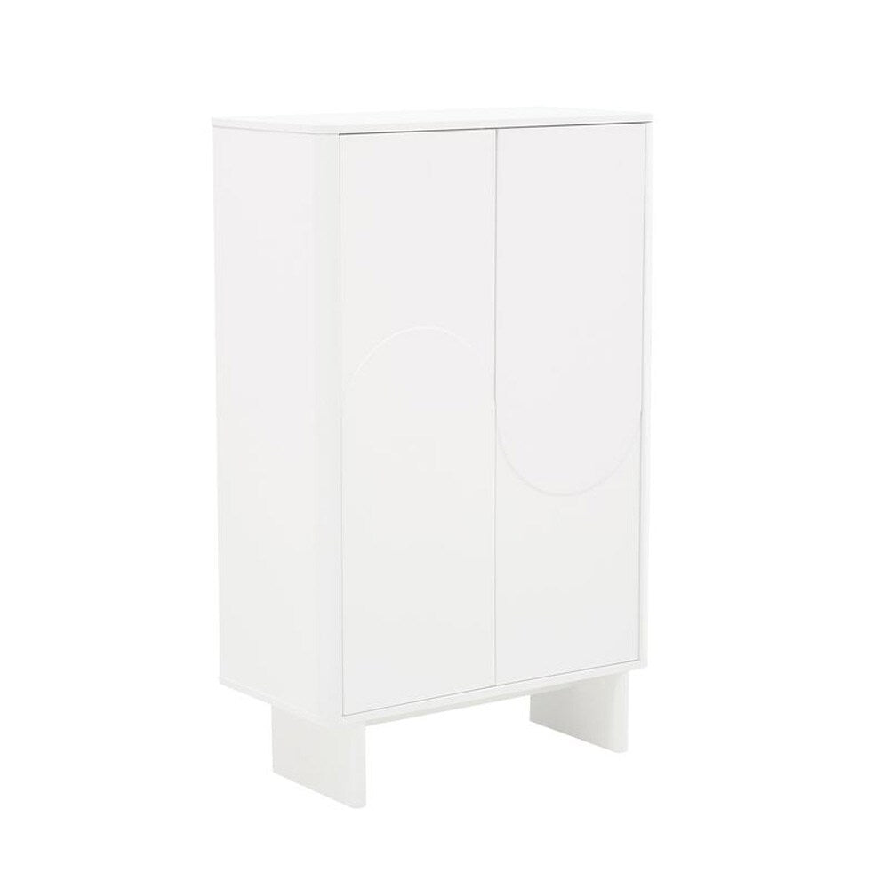 Manhattan Comfort - Ella Accent Cabinet with 3 Adjustable Shelves in White - AF003-WH veiw 2