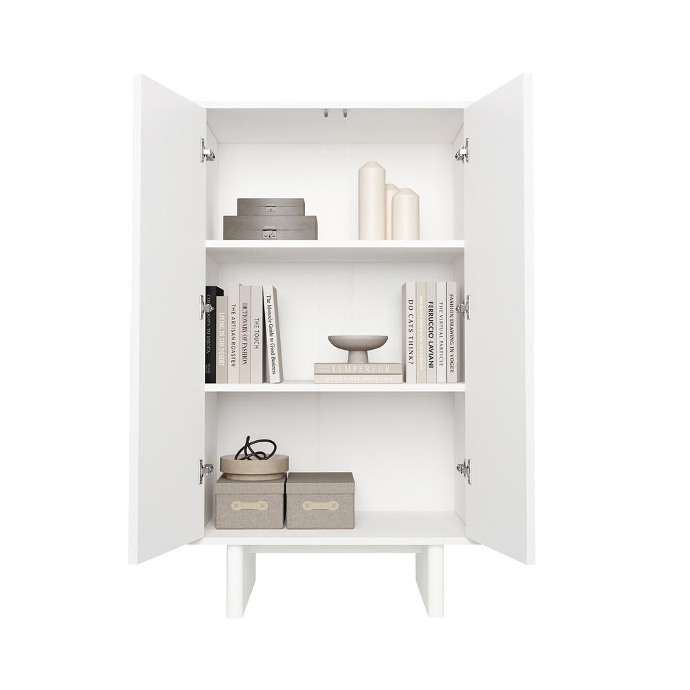 Manhattan Comfort - Ella Accent Cabinet with 3 Adjustable Shelves in White - AF003-WH veiw 8