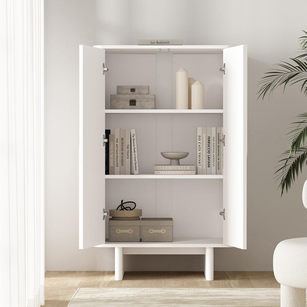 Manhattan Comfort - Ella Accent Cabinet with 3 Adjustable Shelves in White - AF003-WH veiw 9