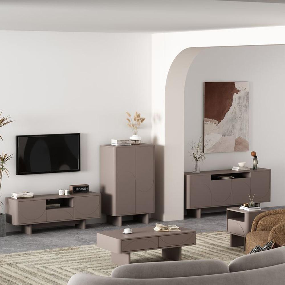 Manhattan Comfort - Ella Coffee Table with 2 Full Extension Drawers in Mocha - CT020-MO veiw 9
