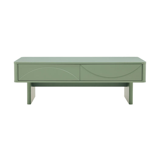 Manhattan Comfort - Ella Coffee Table with 2 Full Extension Drawers in Sage Green - CT020-GR veiw 1