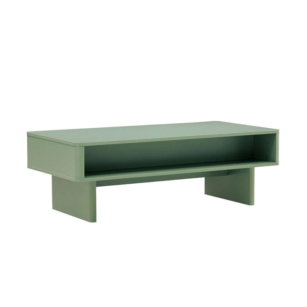 Manhattan Comfort - Ella Coffee Table with 2 Full Extension Drawers in Sage Green - CT020-GR veiw 3