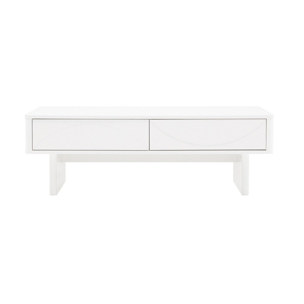Manhattan Comfort - Ella Coffee Table with 2 Full Extension Drawers in White - CT020-WH veiw 1