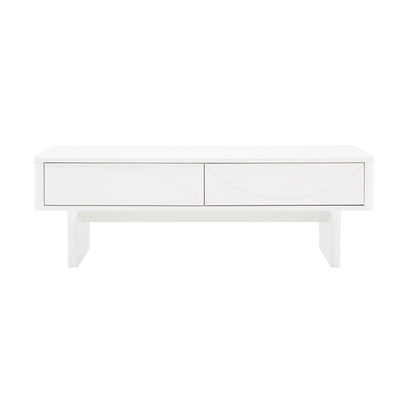 Manhattan Comfort - Ella Coffee Table with 2 Full Extension Drawers in White - CT020-WH veiw 1
