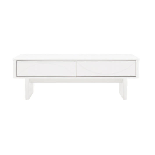 Manhattan Comfort - Ella Coffee Table with 2 Full Extension Drawers in White - CT020-WH veiw 1