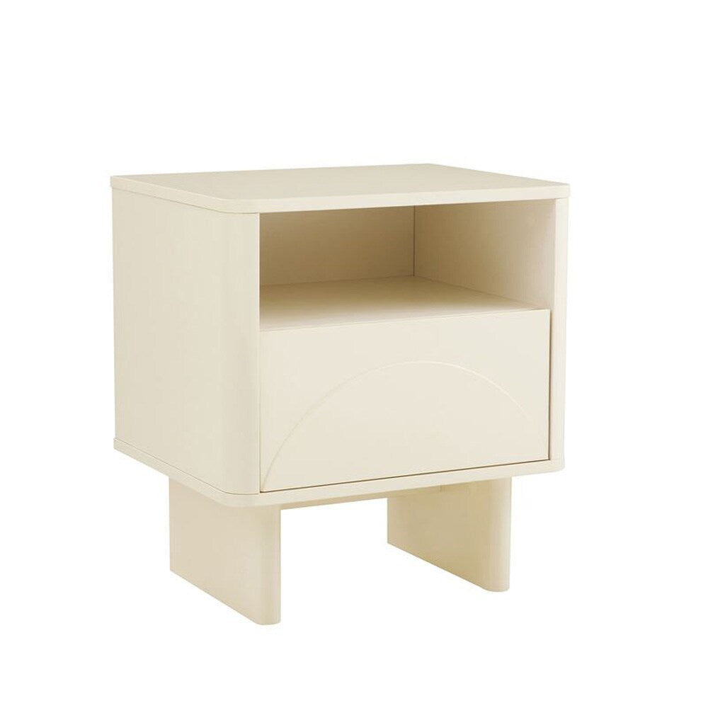 Manhattan Comfort - Ella Nightstand with 2 Full Extension Drawers in Cream - Set of 2 - 2-NS005-CR veiw 2