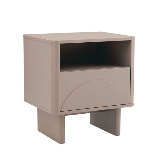 Manhattan Comfort - Ella Nightstand with 2 Full Extension Drawers in Mocha - Set of 2 - 2-NS005-MO veiw 2