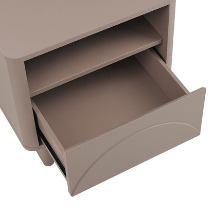 Manhattan Comfort - Ella Nightstand with 2 Full Extension Drawers in Mocha - Set of 2 - 2-NS005-MO veiw 4