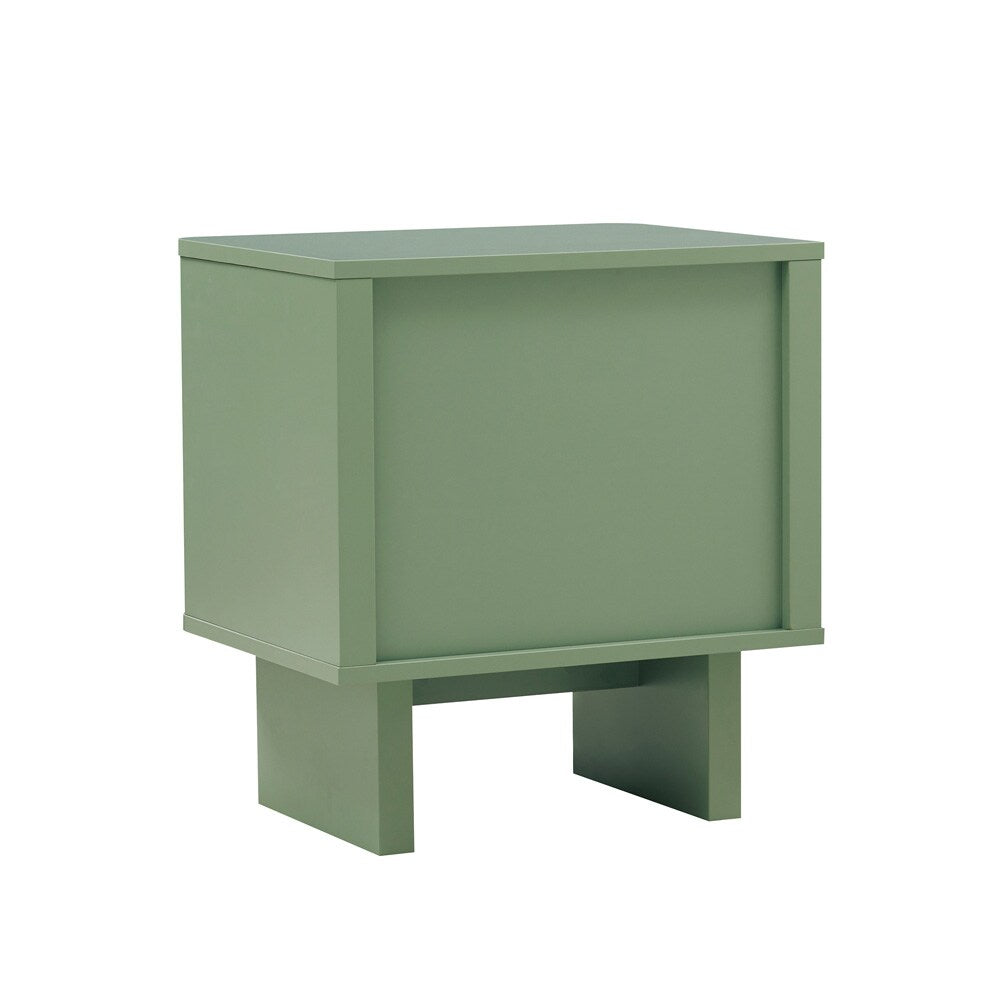 Manhattan Comfort - Ella Nightstand with 2 Full Extension Drawers in Sage Green - Set of 2 - 2-NS005-GR veiw 3