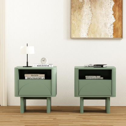 Manhattan Comfort - Ella Nightstand with 2 Full Extension Drawers in Sage Green - Set of 2 - 2-NS005-GR veiw 8