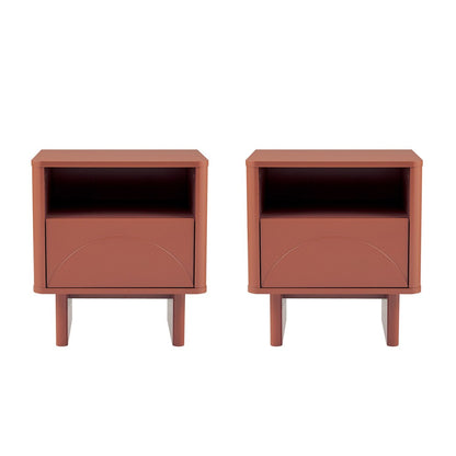 Manhattan Comfort - Ella Nightstand with 2 Full Extension Drawers in Terracotta - Set of 2 - 2-NS005-OR veiw 1