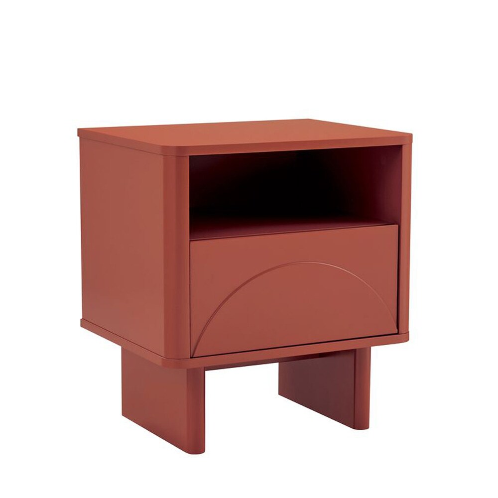 Manhattan Comfort - Ella Nightstand with 2 Full Extension Drawers in Terracotta - Set of 2 - 2-NS005-OR veiw 2