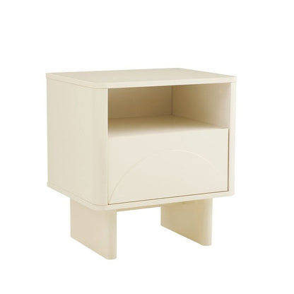 Manhattan Comfort - Ella Nightstand with 1 Full Extension Drawers in Cream - NS005-CR veiw 2