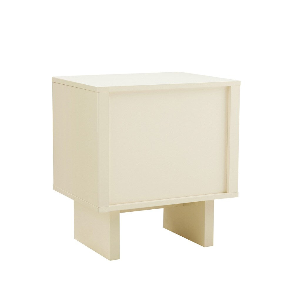 Manhattan Comfort - Ella Nightstand with 1 Full Extension Drawers in Cream - NS005-CR veiw 3