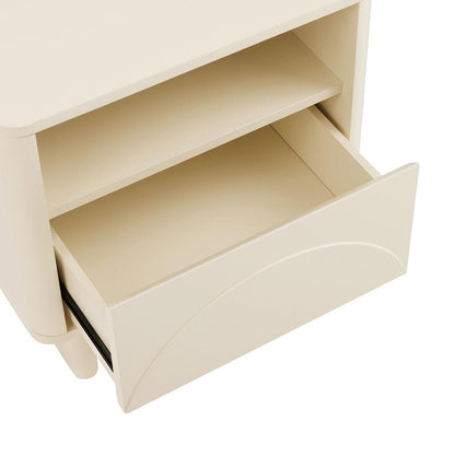 Manhattan Comfort - Ella Nightstand with 1 Full Extension Drawers in Cream - NS005-CR veiw 4
