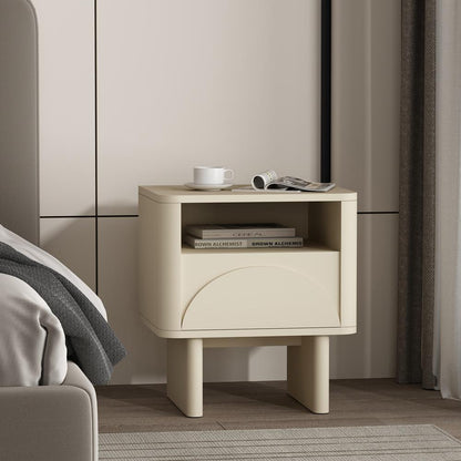 Manhattan Comfort - Ella Nightstand with 1 Full Extension Drawers in Cream - NS005-CR veiw 8