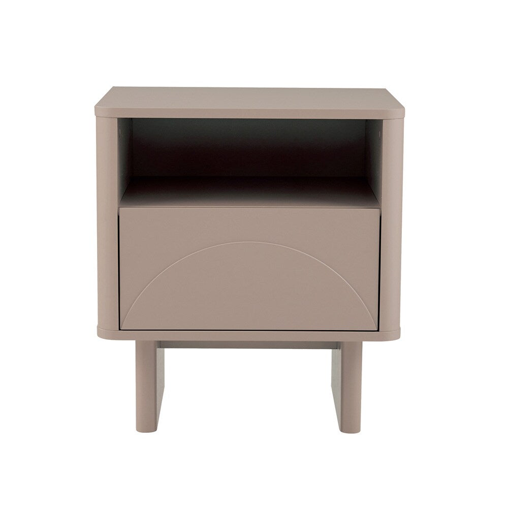 Manhattan Comfort - Ella Nightstand with 1 Full Extension Drawers in Mocha - NS005-MO veiw 1