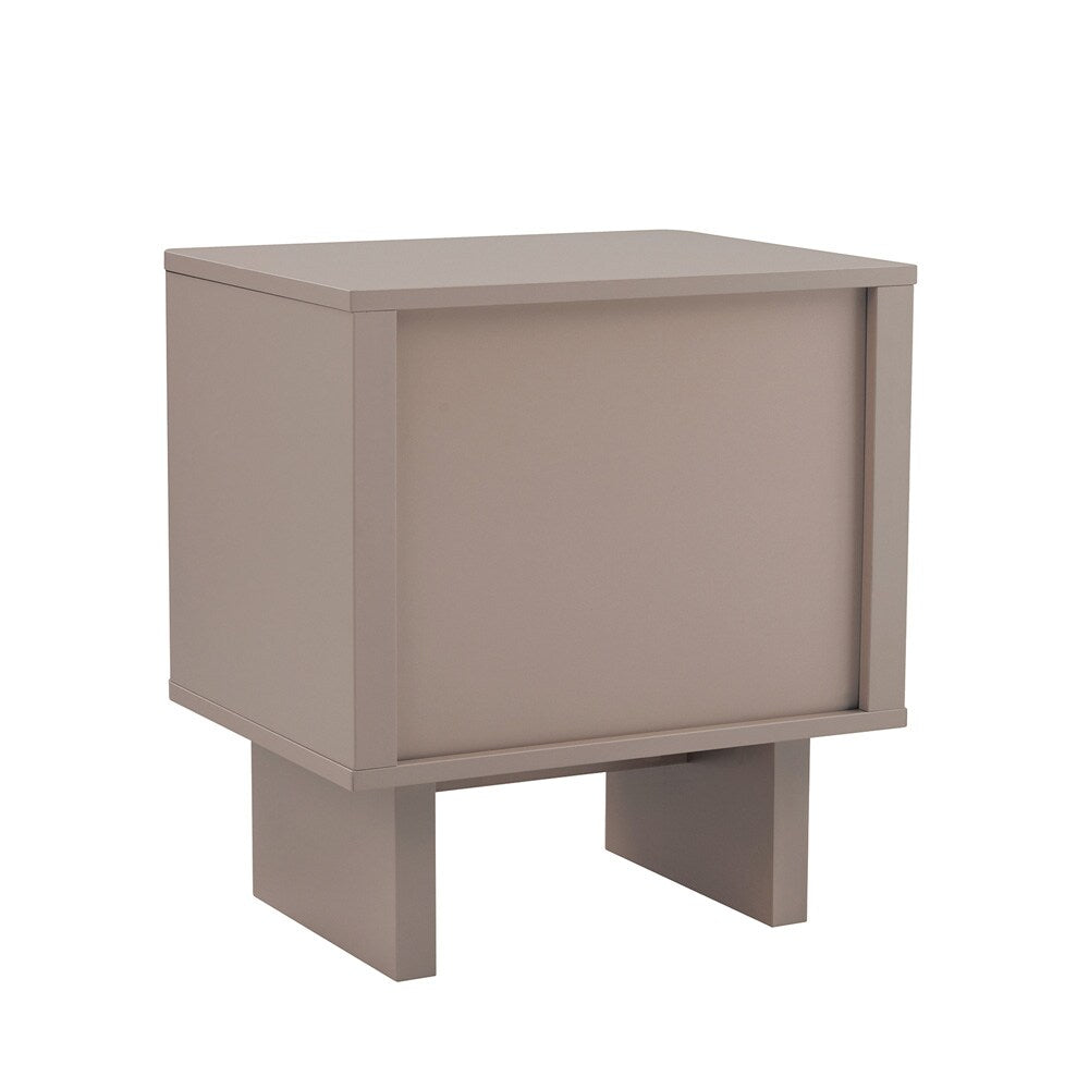 Manhattan Comfort - Ella Nightstand with 1 Full Extension Drawers in Mocha - NS005-MO veiw 3