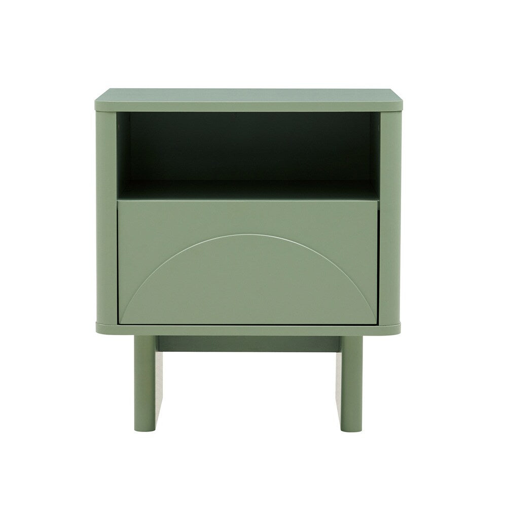 Manhattan Comfort - Ella Nightstand with 1 Full Extension Drawers in Sage Green - NS005-GR veiw 1