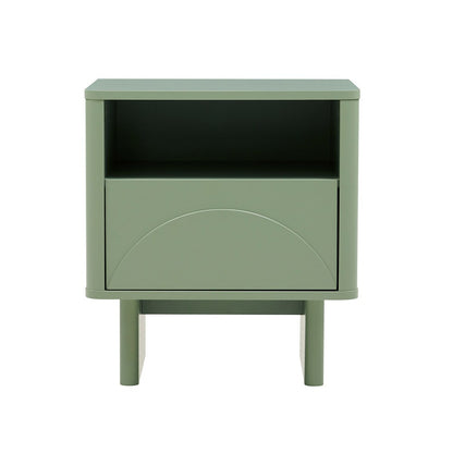 Manhattan Comfort - Ella Nightstand with 1 Full Extension Drawers in Sage Green - NS005-GR veiw 1
