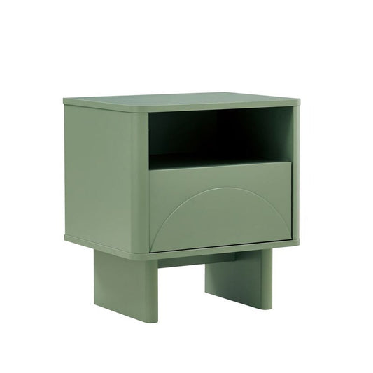 Manhattan Comfort - Ella Nightstand with 1 Full Extension Drawers in Sage Green - NS005-GR veiw 2